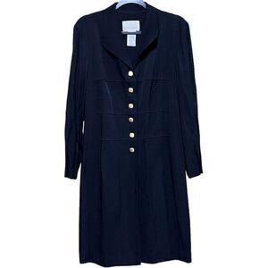 Lois Snyder Dani Max Collared Long Sleeve Button Front Jacket Black‎ Size 12